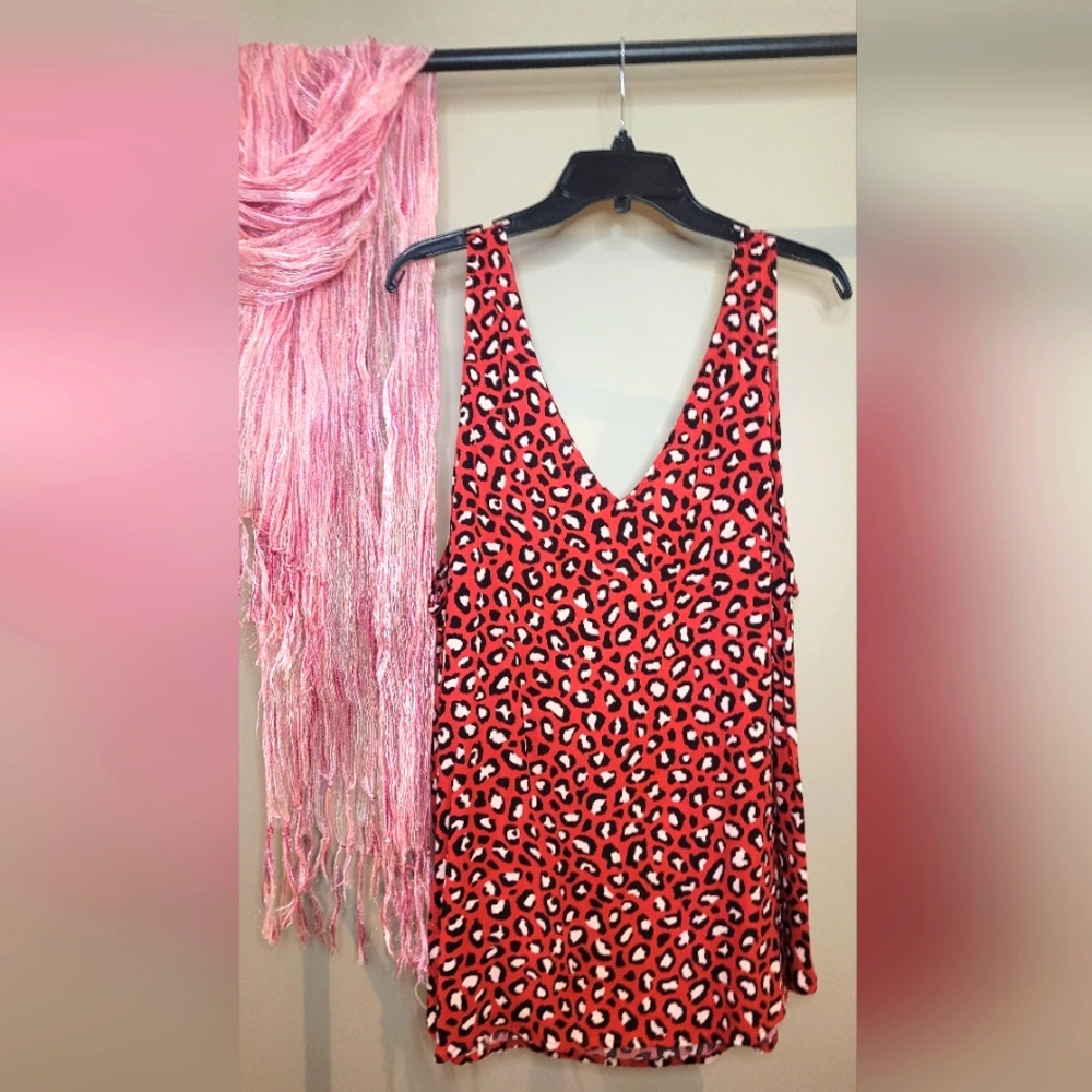 XXL Old Navy Red leopard prints tank top